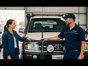 Toyota Land Cruiser FJ 40 in the shop.