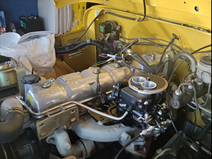 Toyota Land Cruiser engine with fuel injection upgrade.
